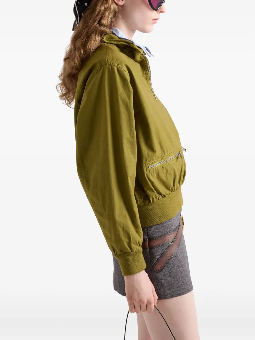 Cropped Zip-Detail Utility Jacket