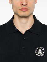Givenchy Navy Polo Shirt with Embroidered Monogram Logo