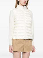 Ivory Knit Sleeve Puffer Jacket