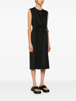 Sleeveless Drawstring Waist Midi Dress