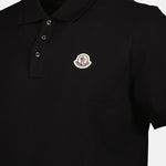 Black Polo Shirt with Classic Logo Patch