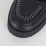 LV Black Leather Studded Low-Top Sneakers