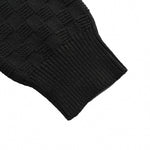 Damier Check Half-Zip Stand-Collar Knit Sweater