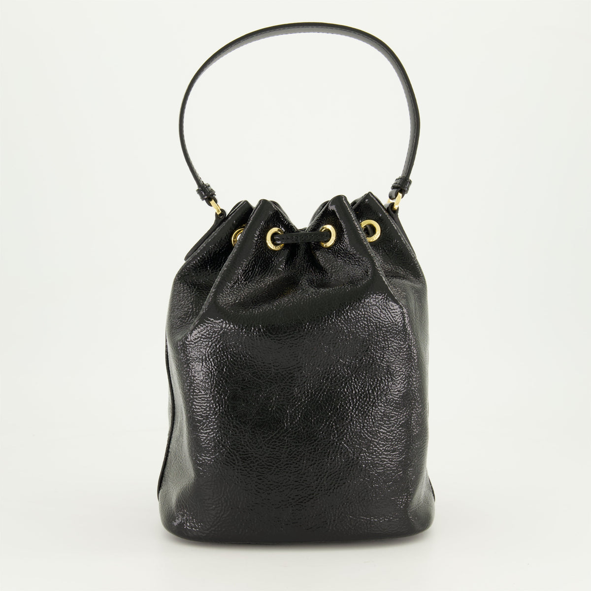 Patent Leather Bucket Bag (Black)