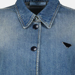 Cropped Denim Cape Jacket