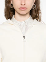 Ivory Knit Zip-Up Hoodie