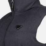 Belted Padded Vest with High Collar