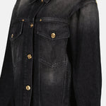 Oversized Medusa Button Denim Jacket