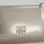 Metallic Silver Leather Shoulder Bag with 4G Logo
