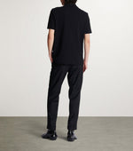Zip-Neck Embroidered Polo Shirt