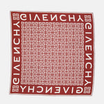 Monogram Border Scarf – Red & White