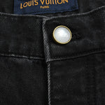 Monogram Patch Black Denim Jeans