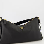 Aimée Medium Leather Shoulder Bag (Black)