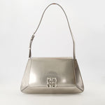 Metallic Silver Leather Shoulder Bag with 4G Logo