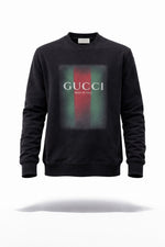 GG Web Stripe Logo Crewneck Sweatshirt – Black
