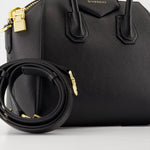 Black Leather Antigona Top Handle Bag