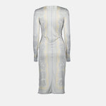 Baroque Print Wrap Midi Dress