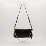 Leather Shoulder Bag with Chain Strap