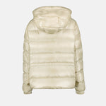 Cream Hooded Down Puffer Jacket