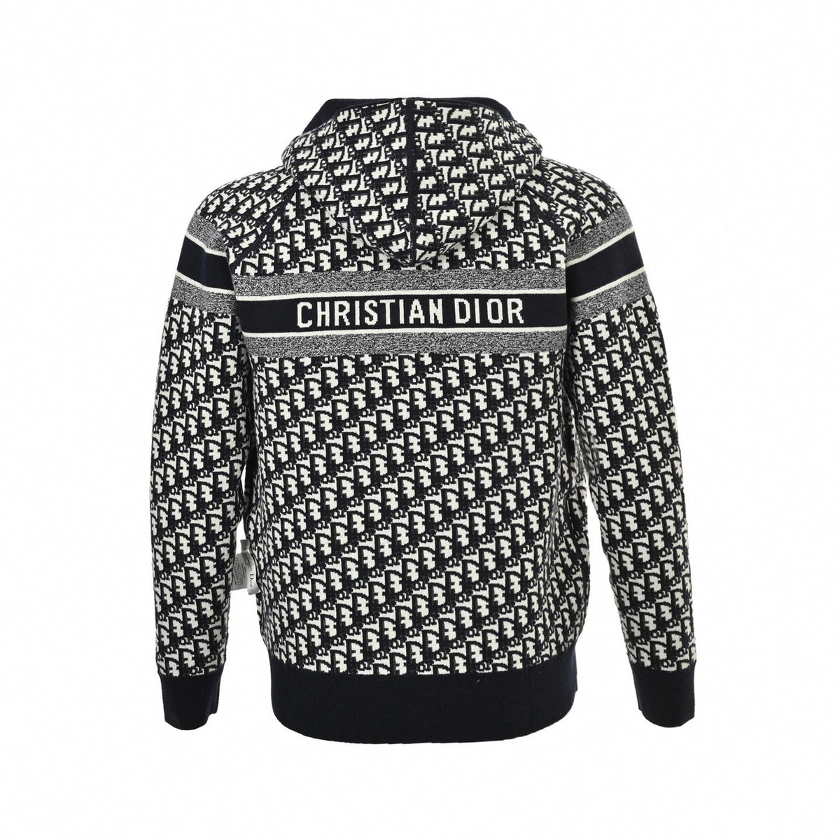 Dior Oblique All-Over Zip-Up Knit Hoodie