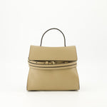 Tie Me Leather shoulder bag ( Beige)