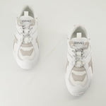 White and Beige Panel Sneakers