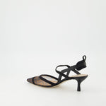 Mesh Slingback Pumps