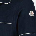 Navy Towelling Polo with Contrast Trim