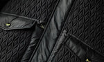Hooded Puffer Jacket – Geometric Quilt & Monster Patch