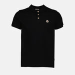 Black Polo Shirt with Signature Button Detail