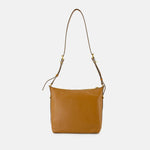 Tan Leather Shoulder Bag with Strap Detail
