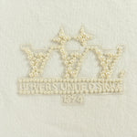 Pearl-Embellished Crown Motif Wool Knit Sweater – Ivory White