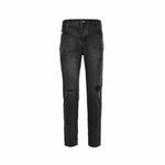 Distressed Black Denim Jeans with Embroidered Back Logo