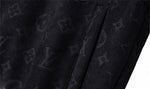 Black Faux Deerskin Monogram Zip Jacket