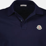 Navy Polo with Striped Sleeve Detail