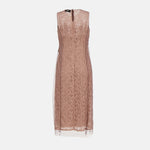 Sheer Lace Overlay Midi Dress