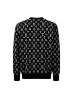 Monochrome Monogram Wool Jumper- Black
