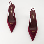 Burgundy Suede Slingback Pumps