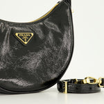 Patent Leather Shoulder Bag (Black)