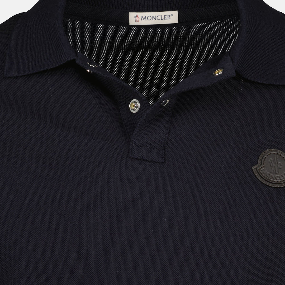 Navy Polo with Tonal Logo Patch