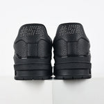 LV Black Leather Studded Low-Top Sneakers