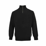 Damier Check Half-Zip Stand-Collar Knit Sweater