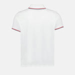 White Polo Shirt with Tricolour Trim