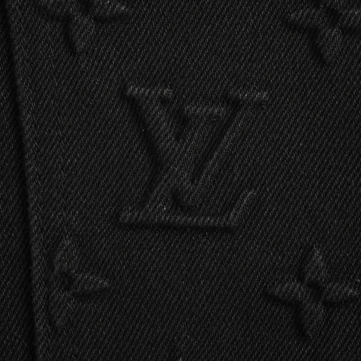 Black Monogram Embossed Utility Denim Pants