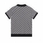 Oblique Wool Knit Polo Shirt – Black & Grey