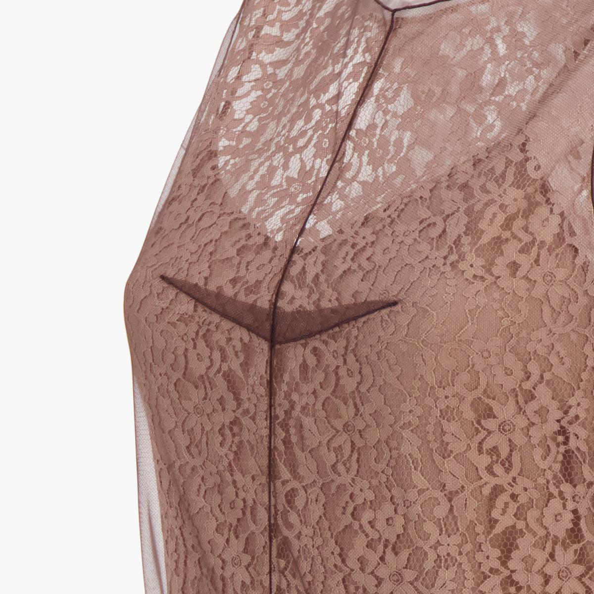 Sheer Lace Overlay Midi Dress