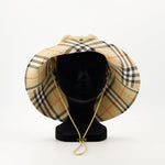 Vintage Check Wide-Brim Hat