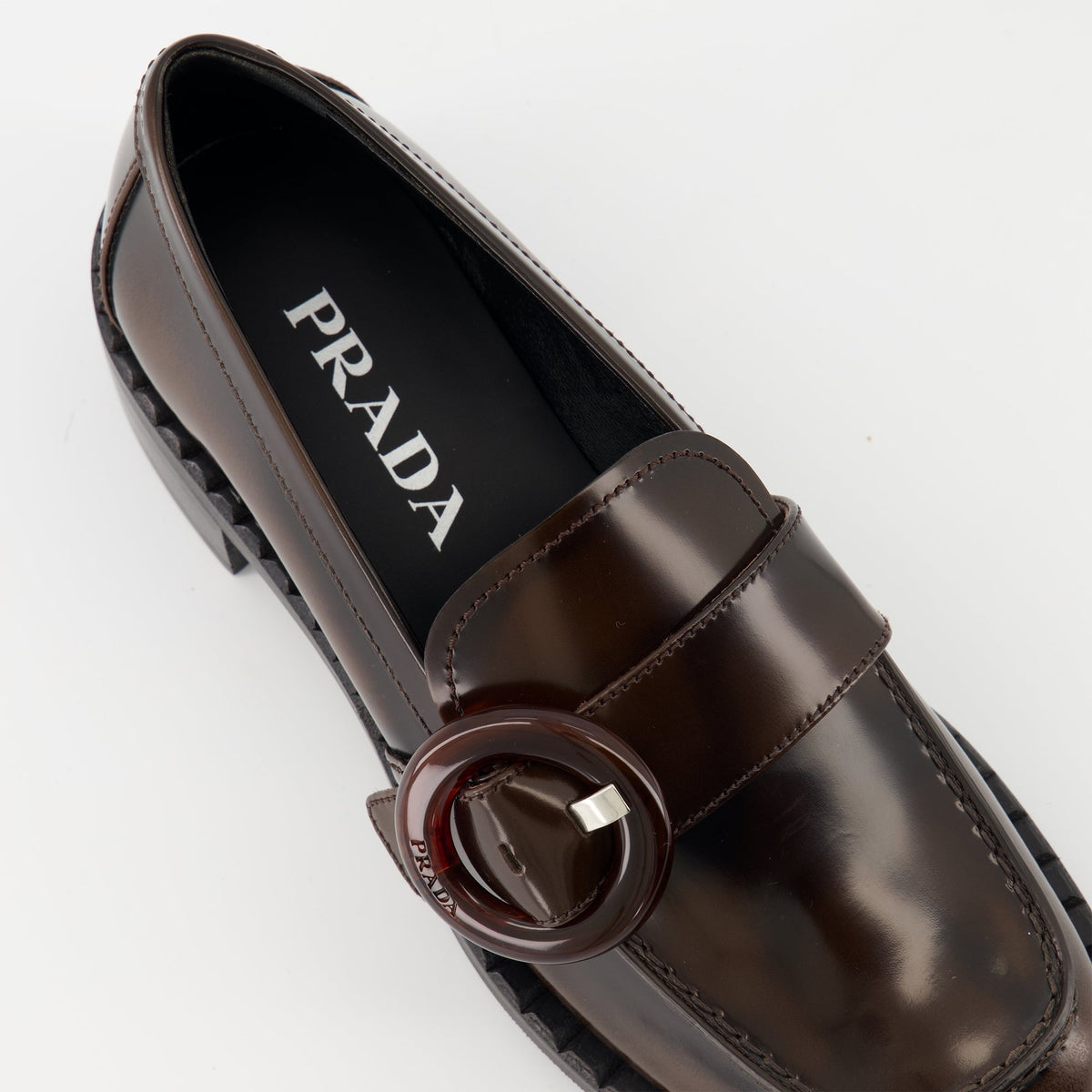 Glossed Brown Loafers