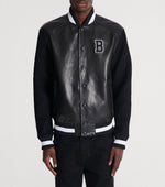 Leather & Wool Varsity Bomber Jacket