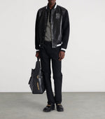 Leather & Wool Varsity Bomber Jacket